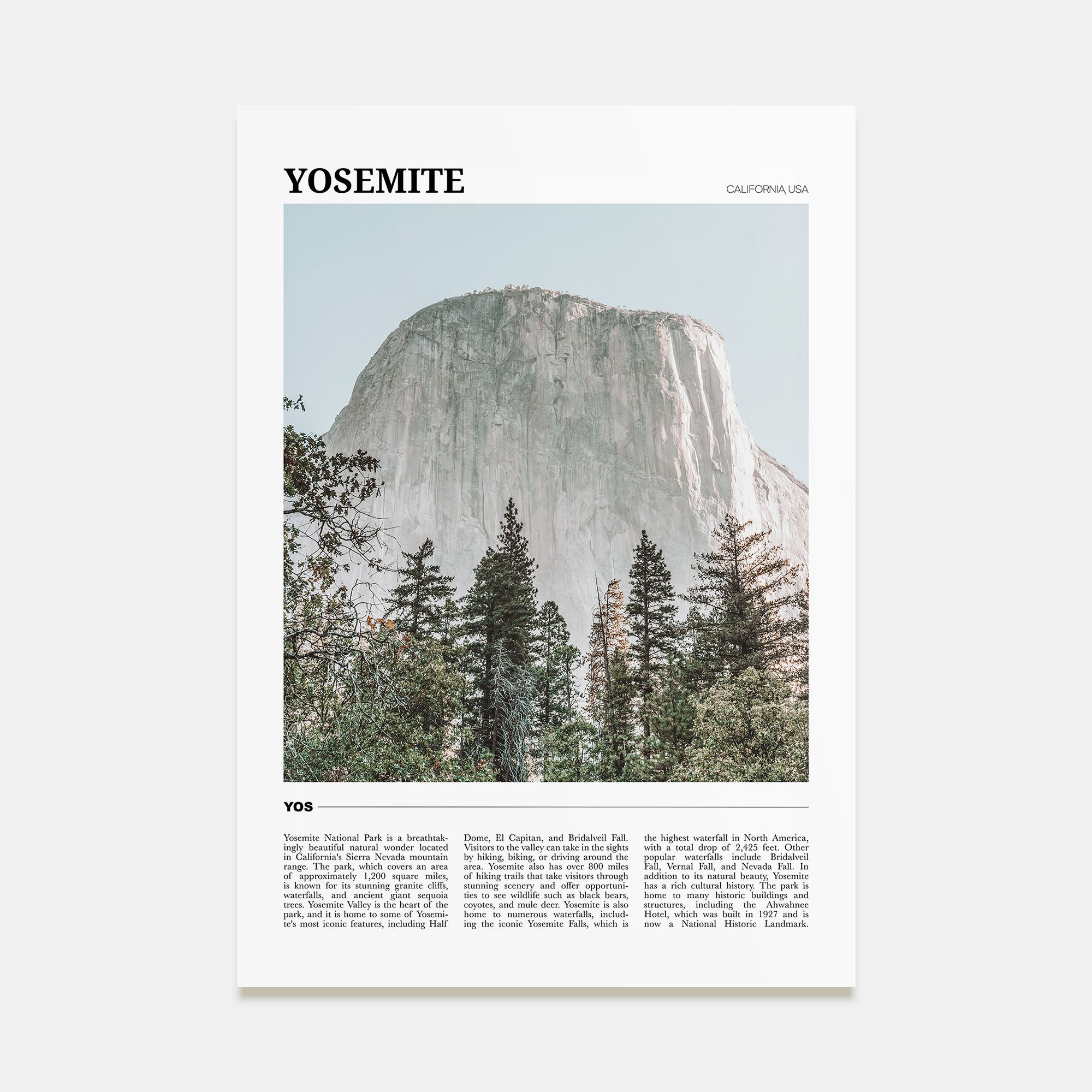 Yosemite National Park Travel Color Poster