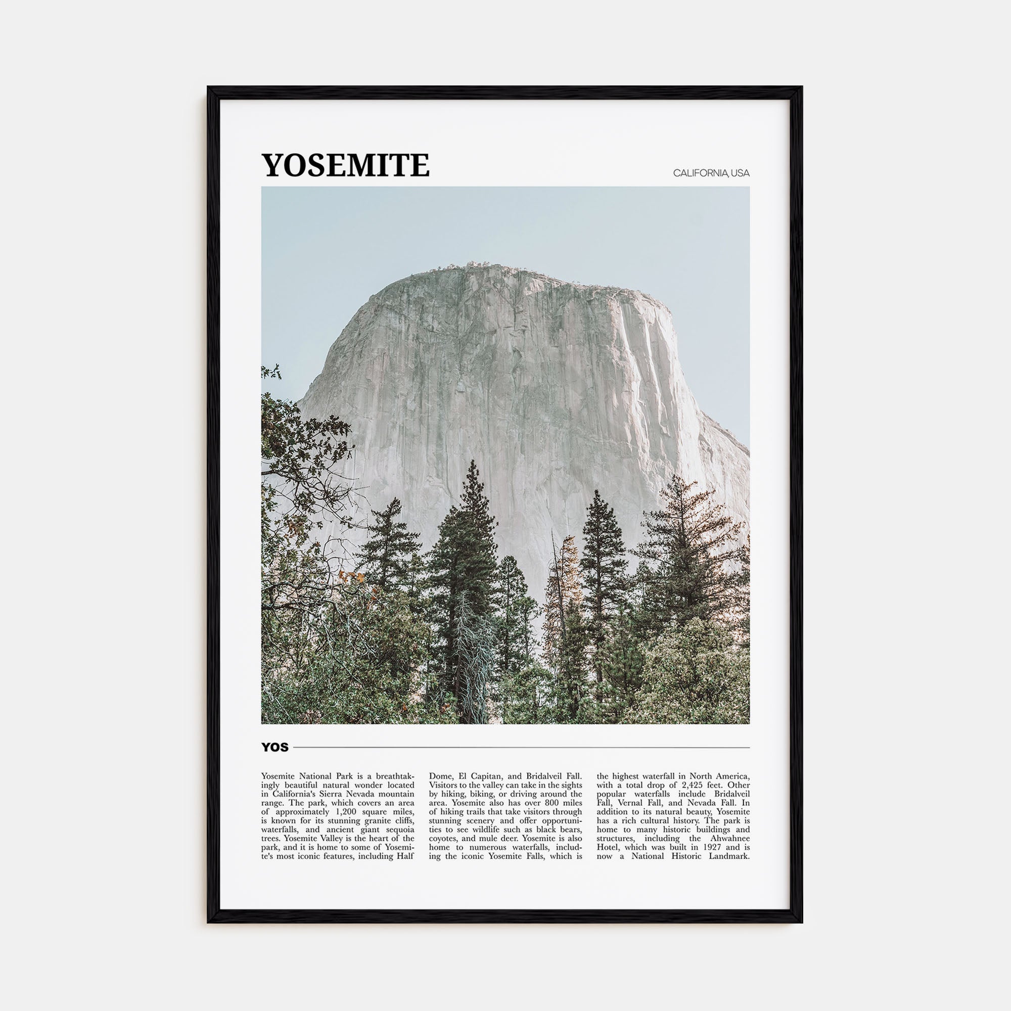 Yosemite National Park Travel Color Poster