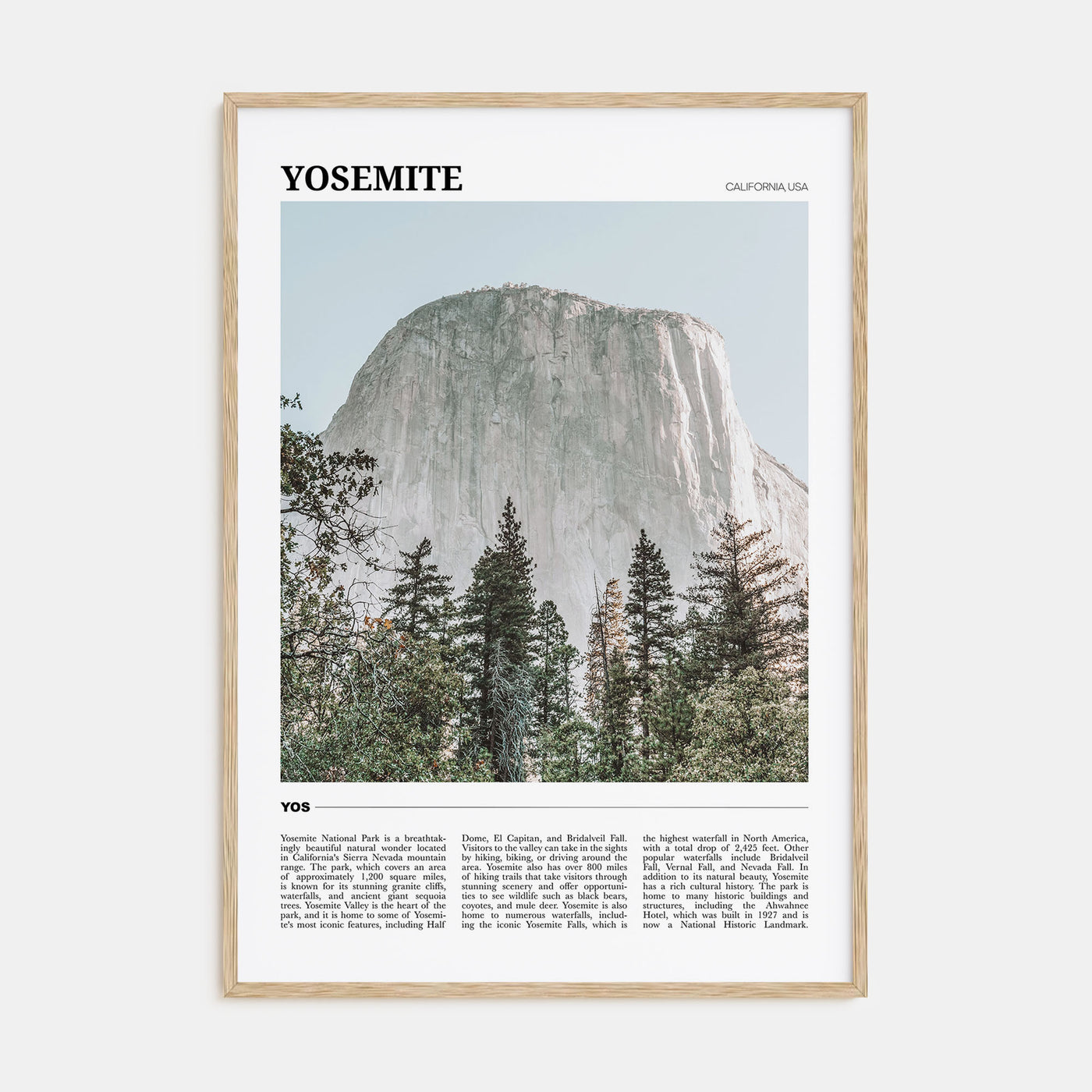 Yosemite National Park Travel Color Poster