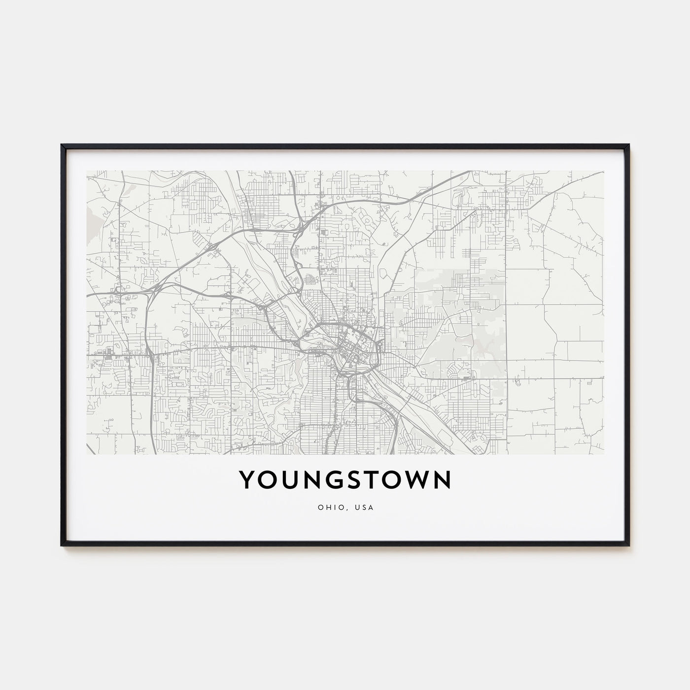 Youngstown Map Landscape Poster