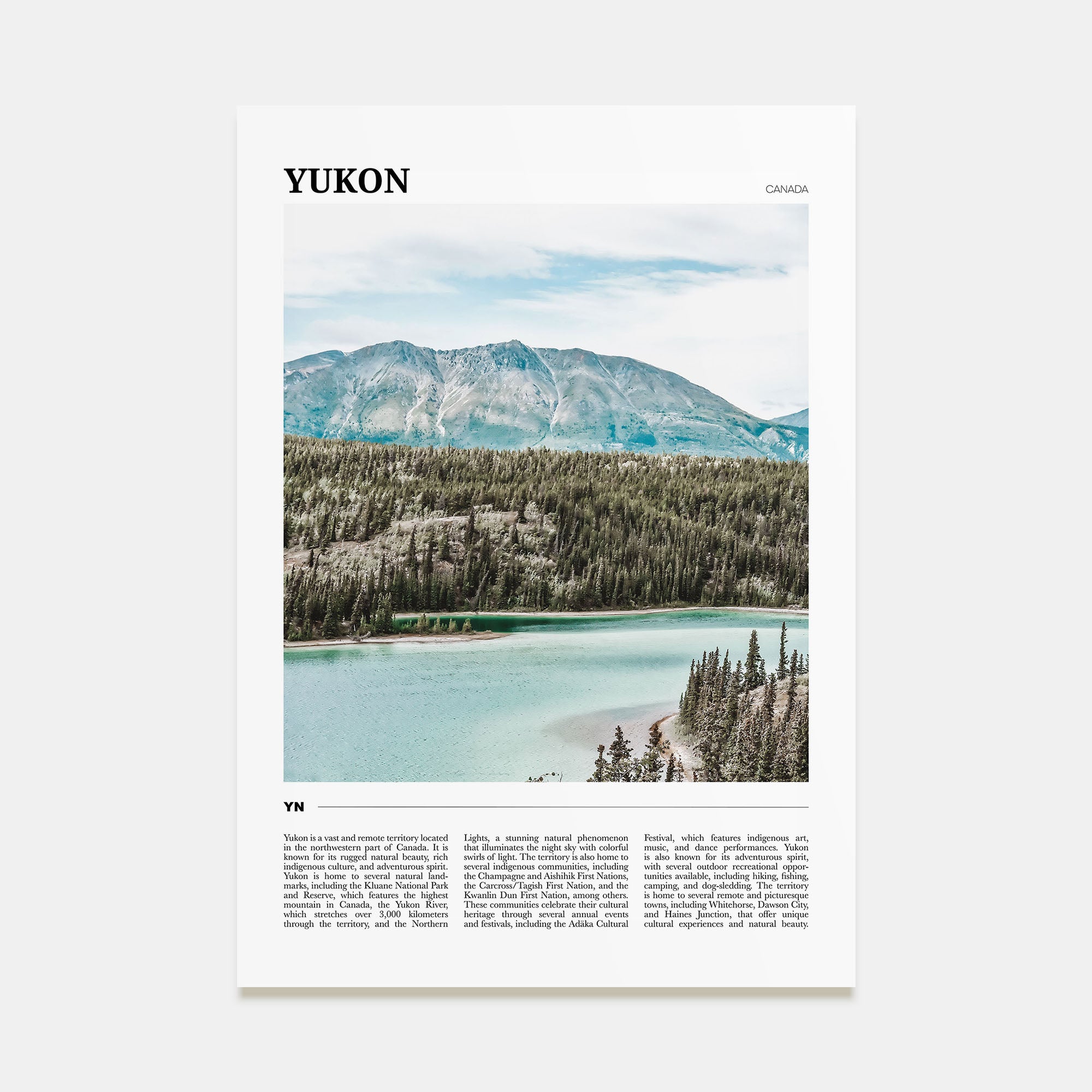 Yukon Travel Color Poster