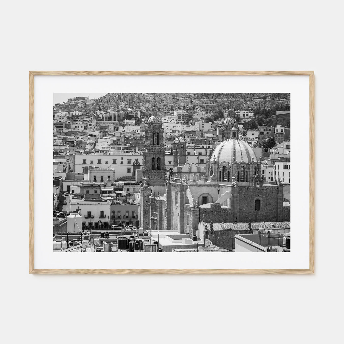 Zacatecas Landscape B&W Poster