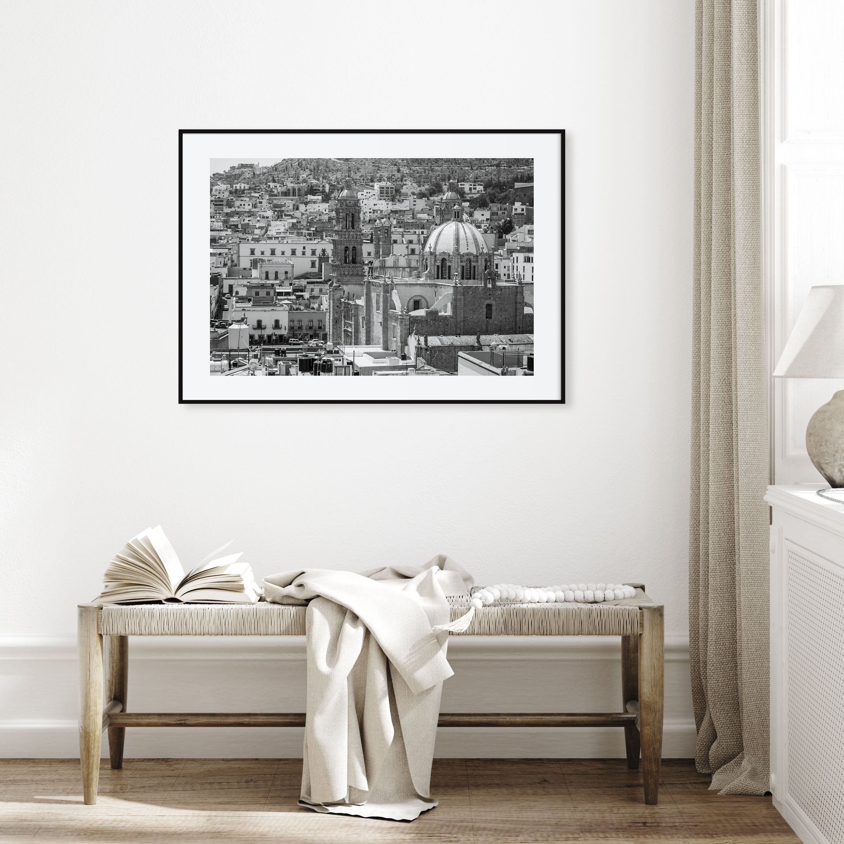 Zacatecas Landscape B&W Poster