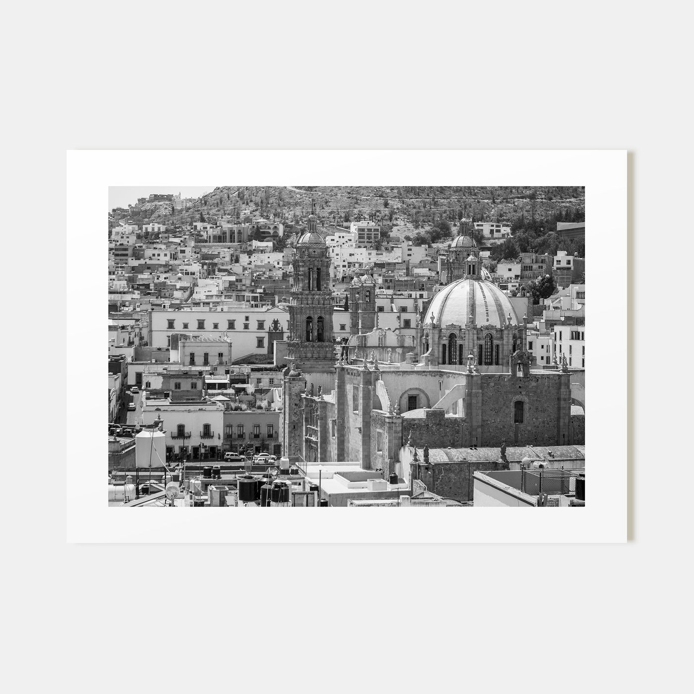 Zacatecas Landscape B&W Poster