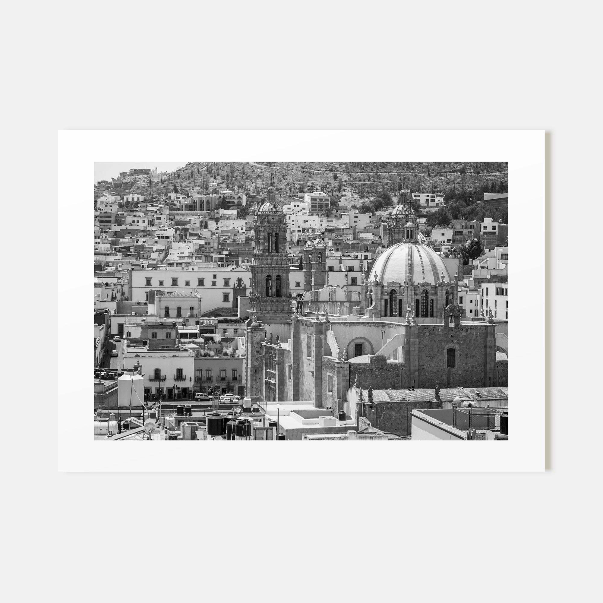Zacatecas Landscape B&W Poster