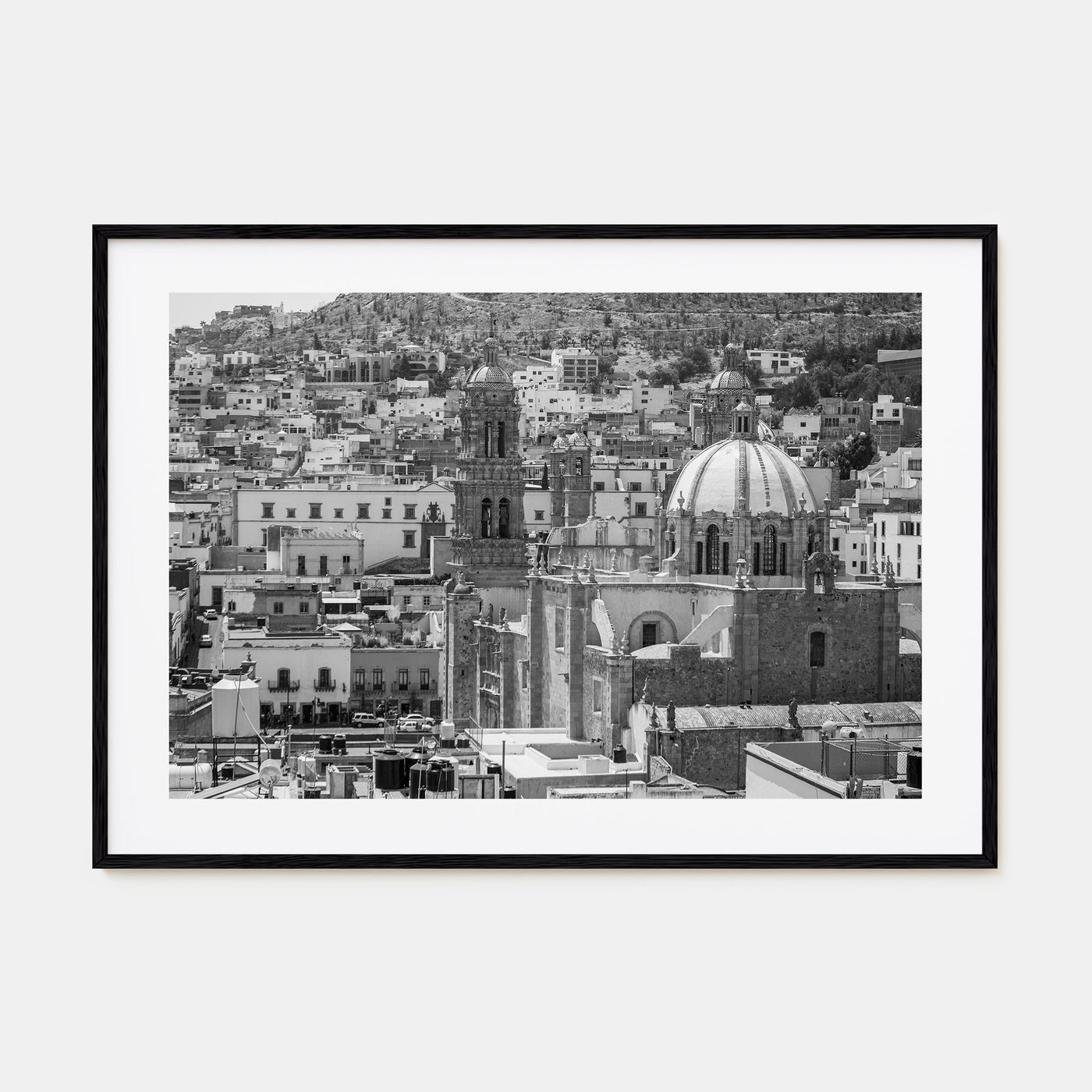 Zacatecas Landscape B&W Poster