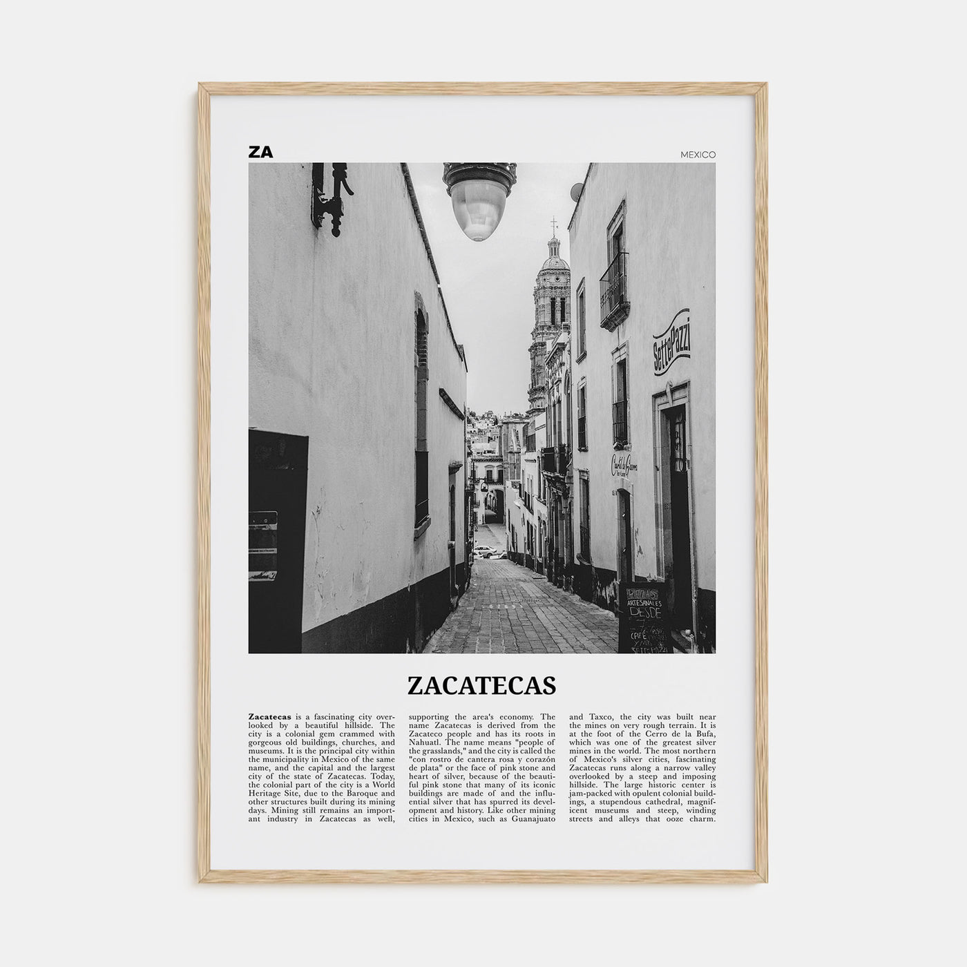 Zacatecas Travel B&W No 1 Poster
