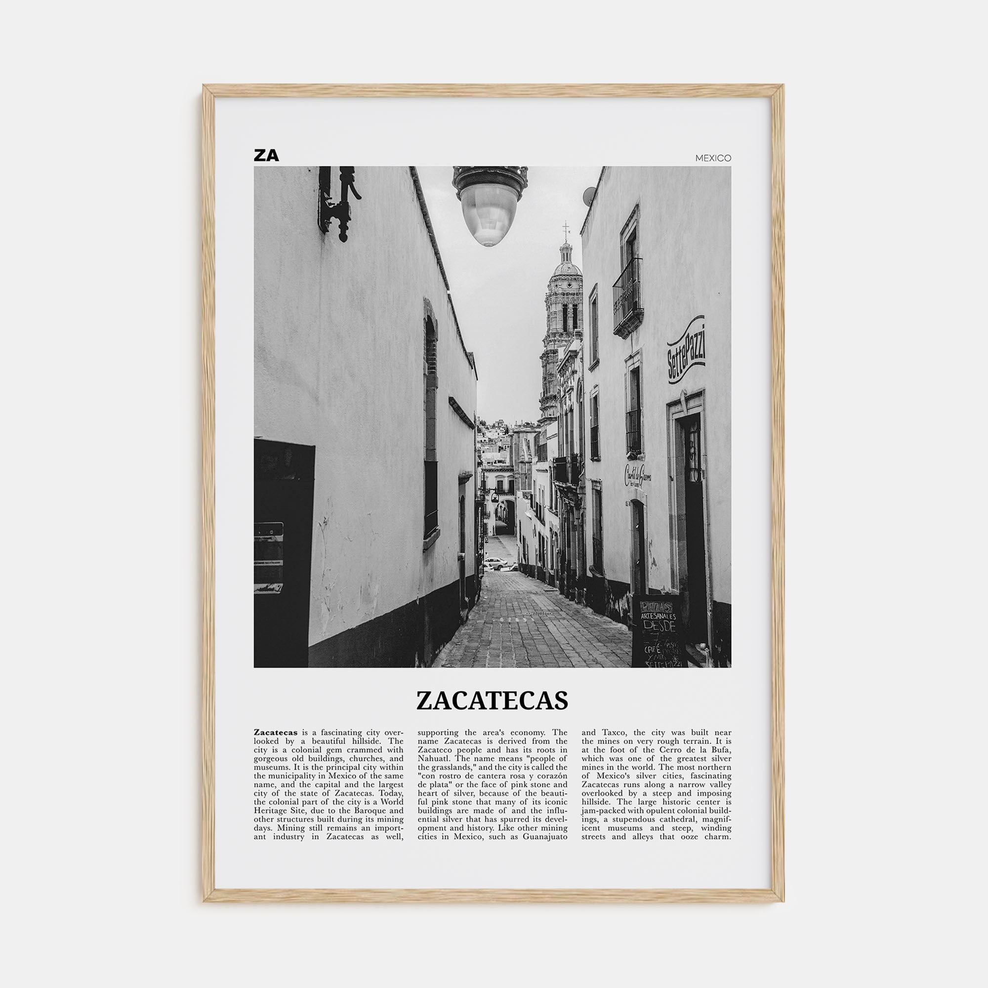 Zacatecas Travel B&W No 1 Poster