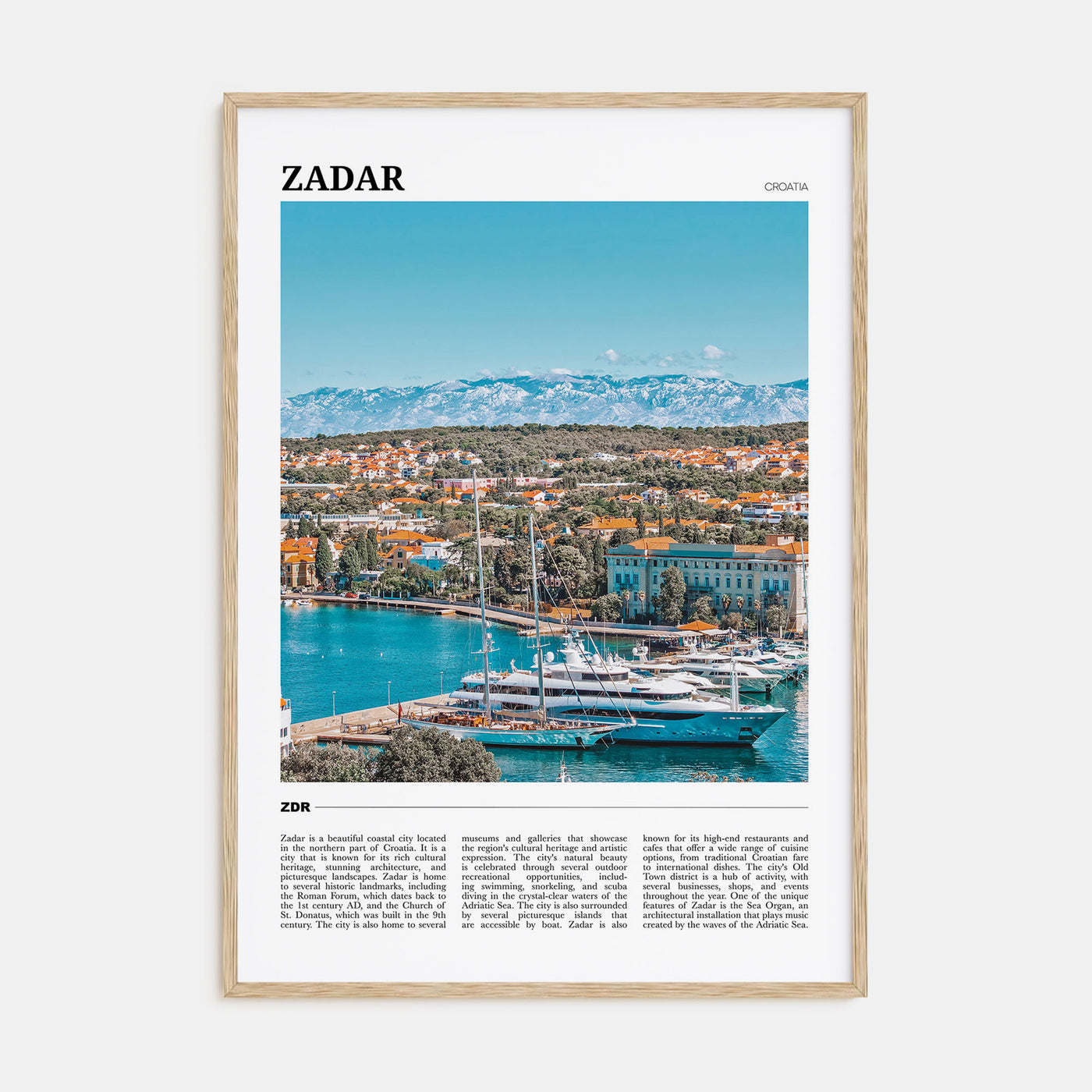 Zadar Travel Color Poster