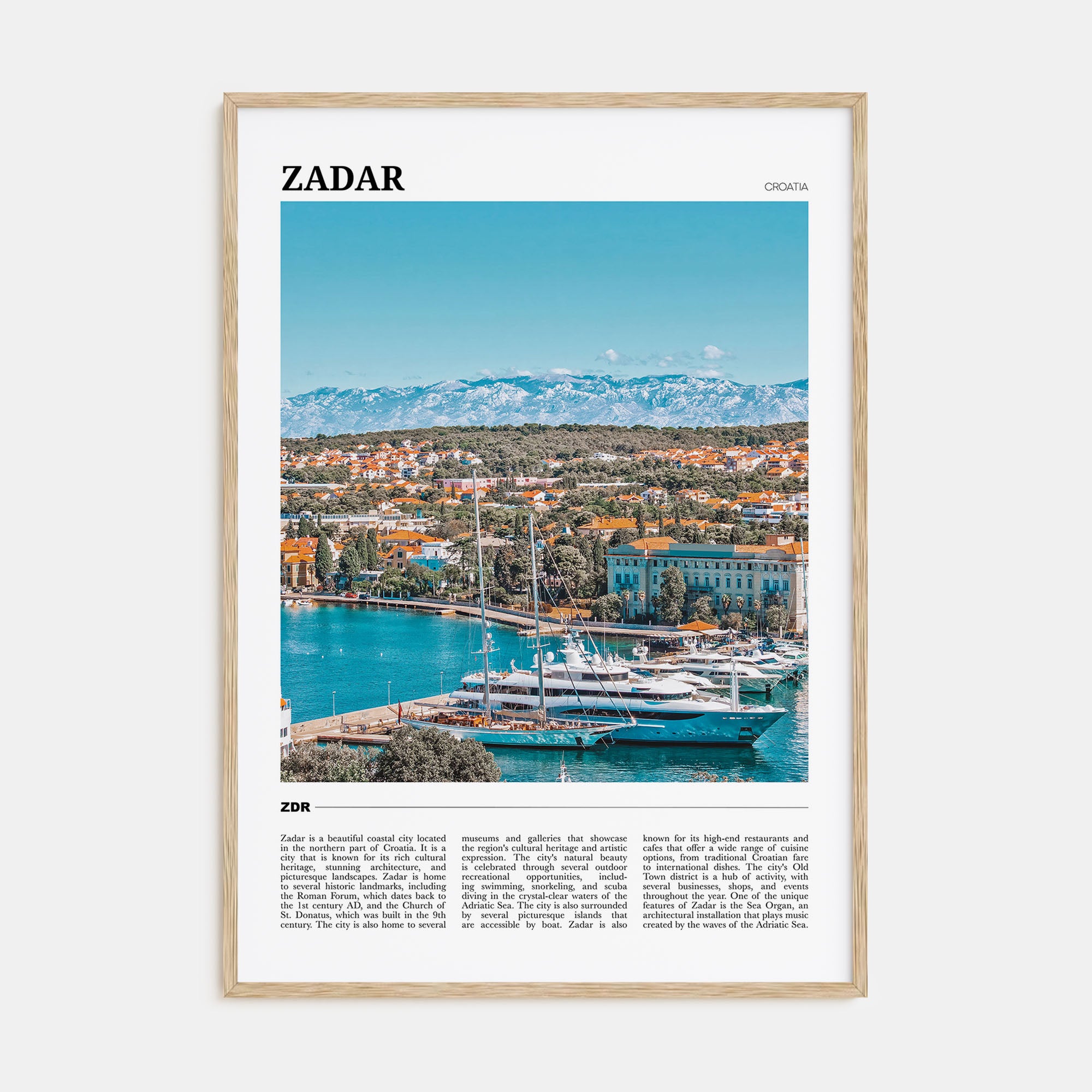 Zadar Travel Color Poster