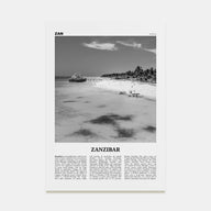 Zanzibar Travel B&W Poster