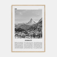 Zermatt Travel B&W Poster