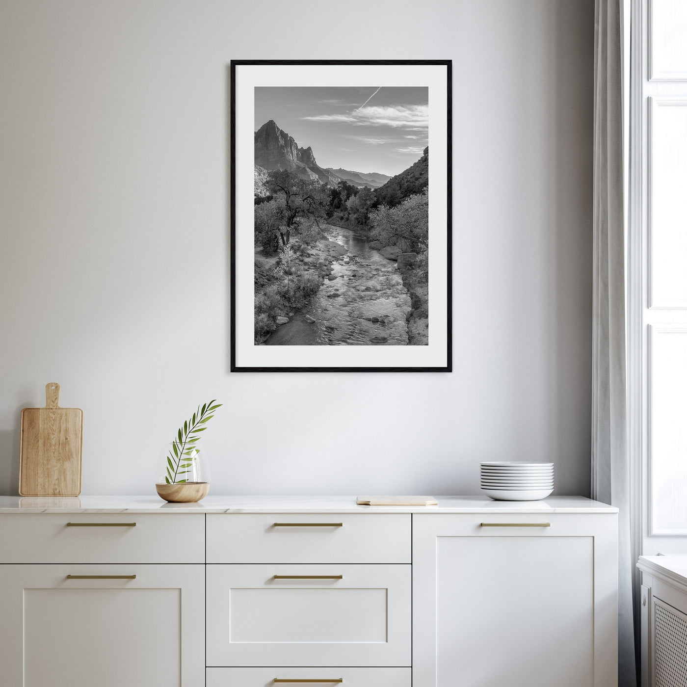 Zion National Park Photo B&W Poster