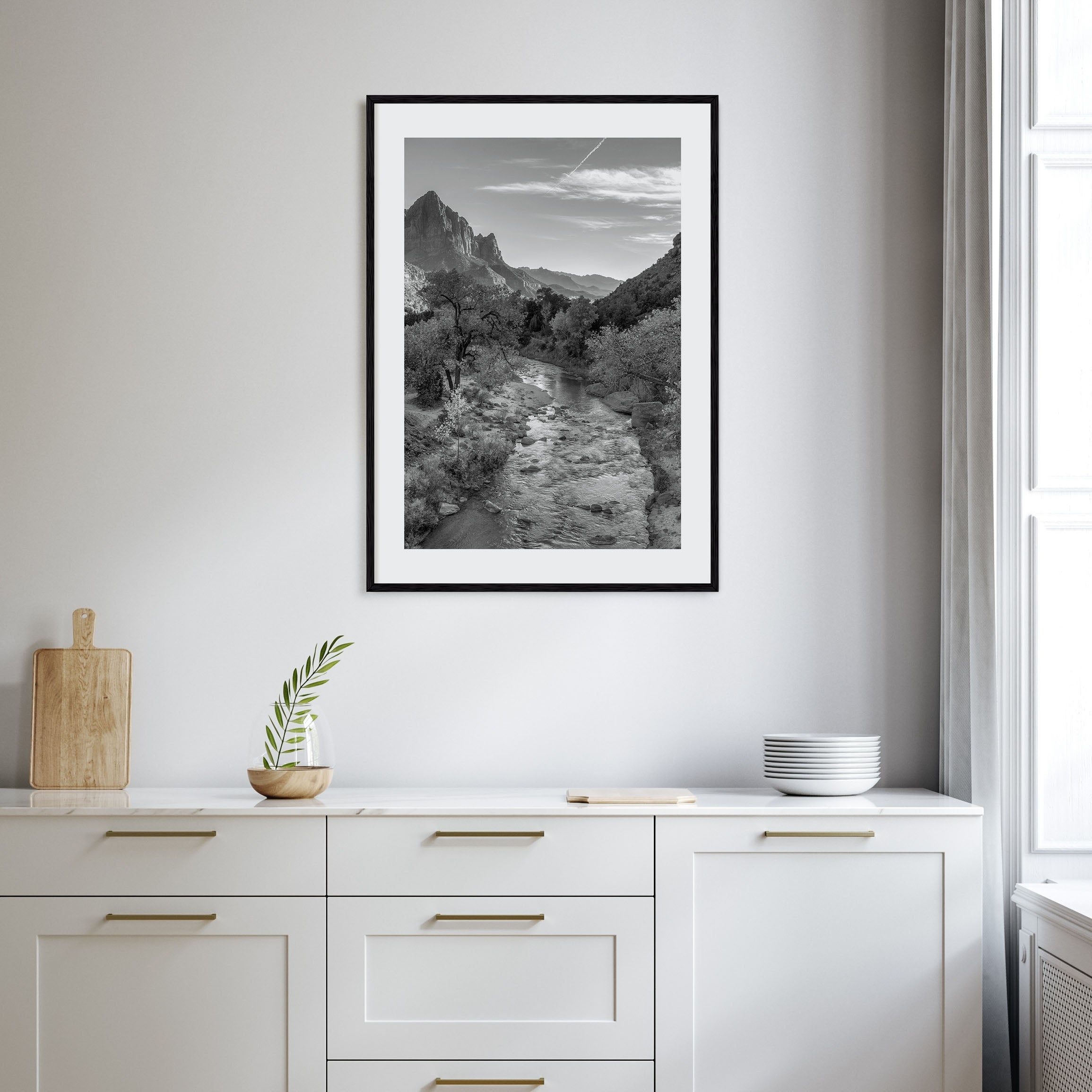 Zion National Park Photo B&W Poster