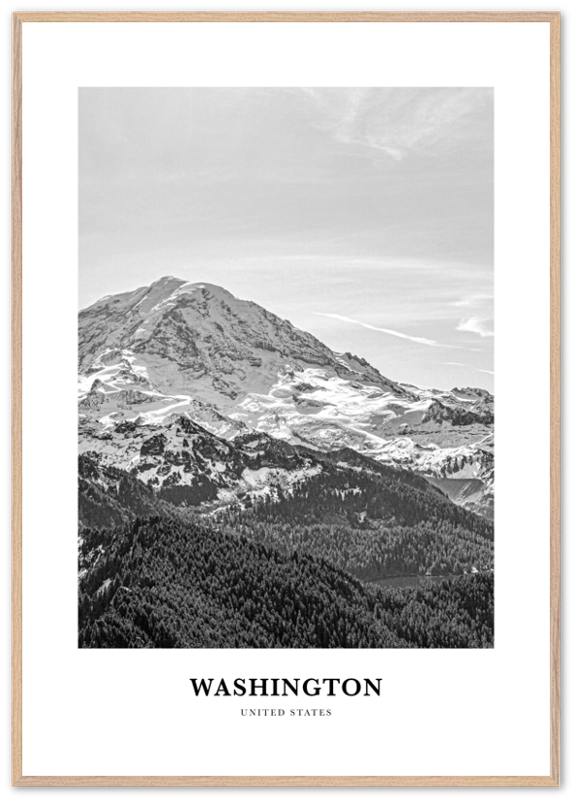 Washington (State) Portrait B&W No 2 Poster