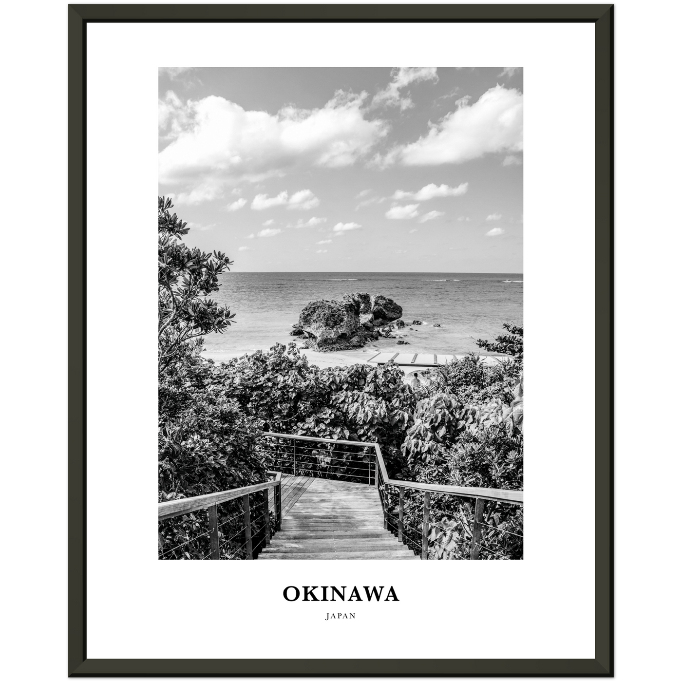 Okinawa Portrait B&W Poster