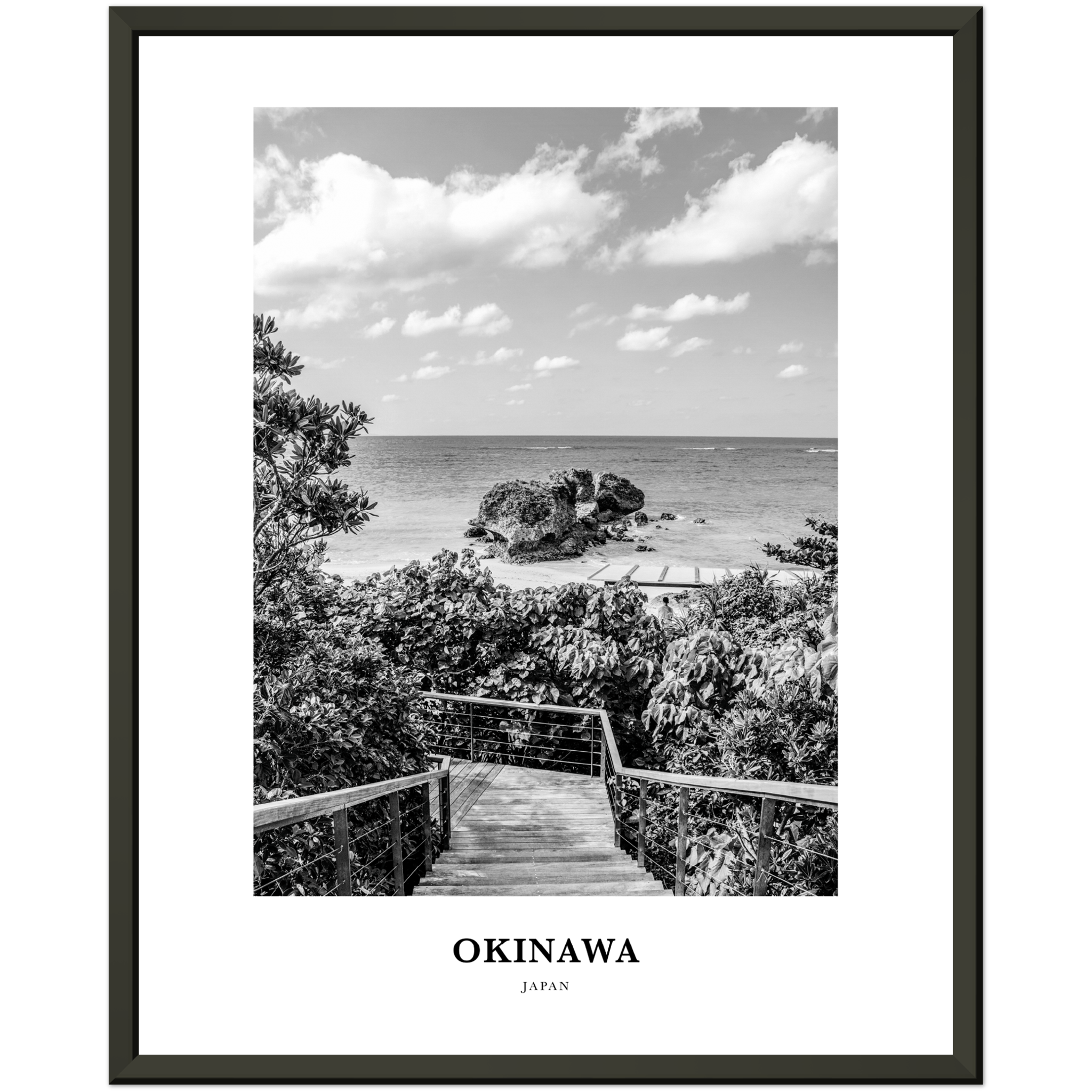 Okinawa Portrait B&W Poster