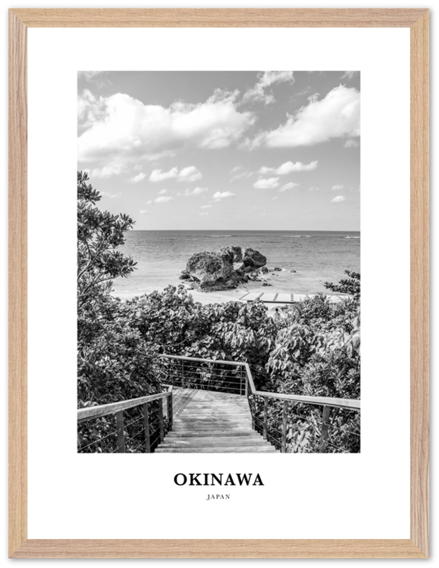 Okinawa Portrait B&W Poster