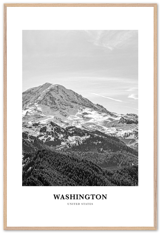 Washington (State) Portrait B&W No 2 Poster