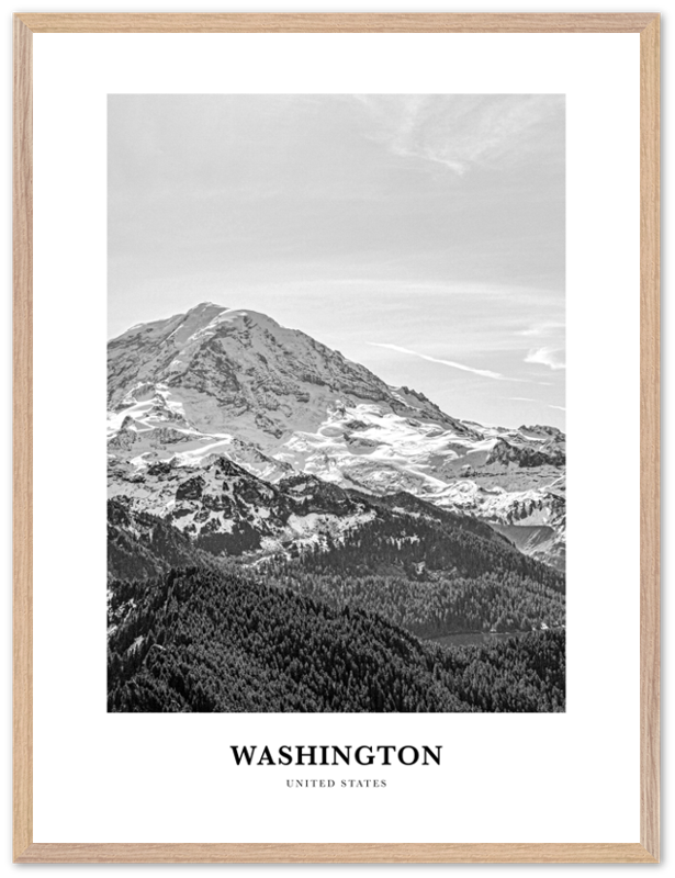 Washington (State) Portrait B&W No 2 Poster