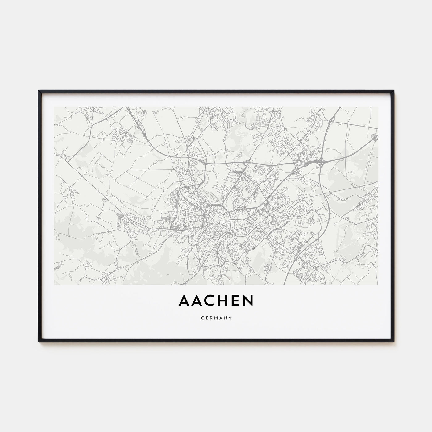 Aachen Map Landscape Poster