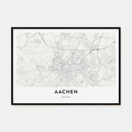 Aachen Map Landscape Poster