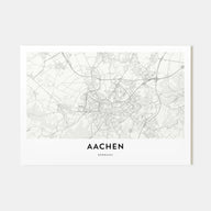 Aachen Map Landscape Poster