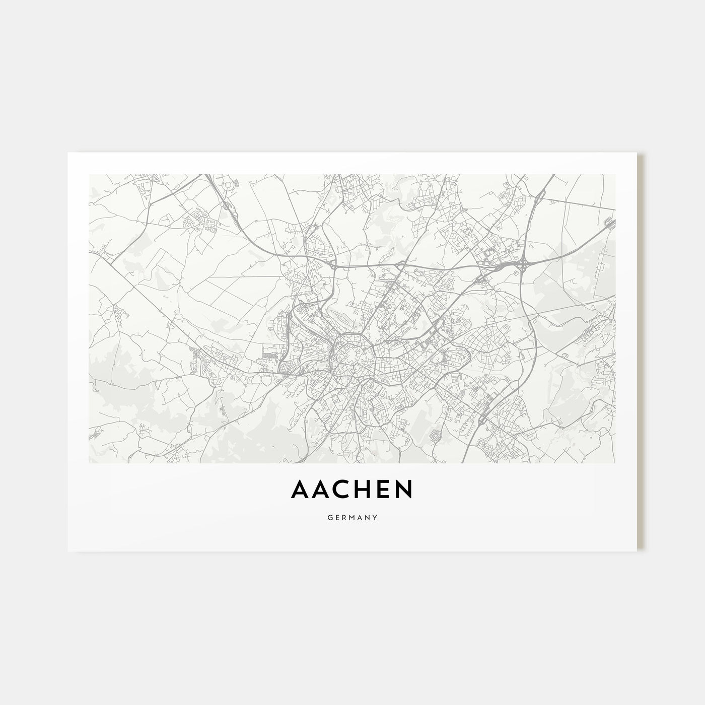 Aachen Map Landscape Poster