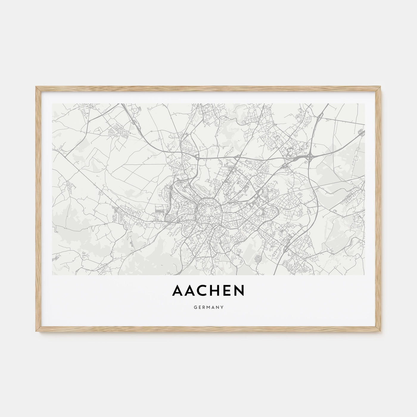 Aachen Map Landscape Poster