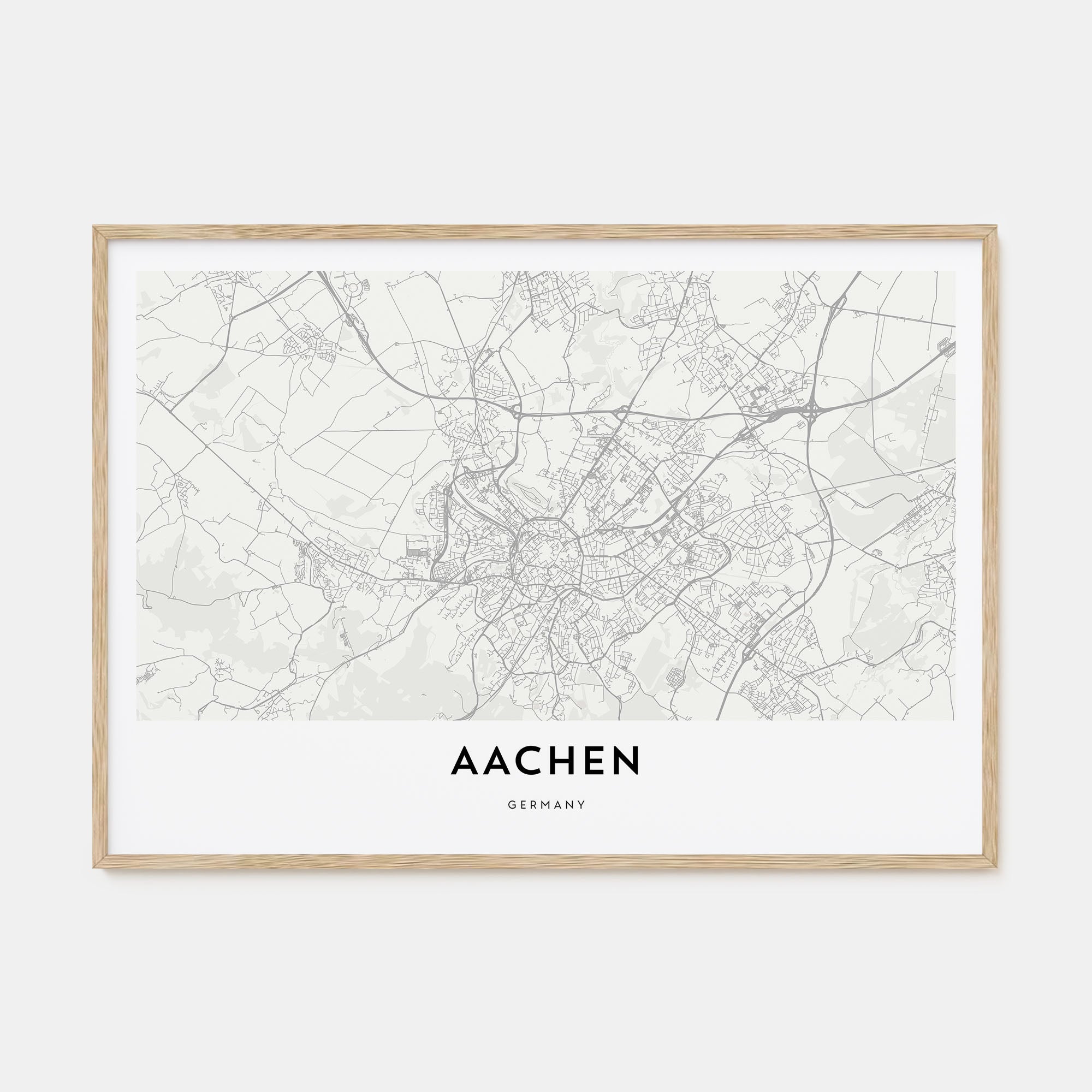 Aachen Map Landscape Poster