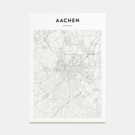 Aachen Map Portrait Poster