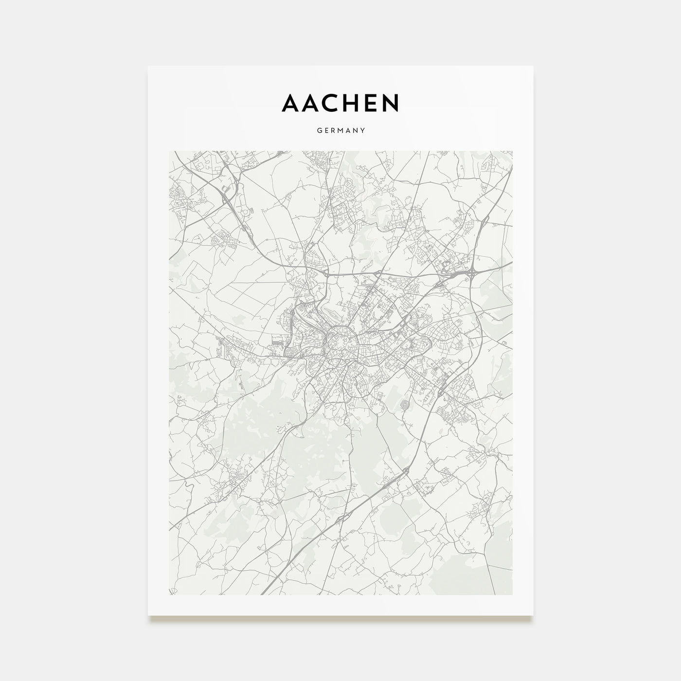 Aachen Map Portrait Poster