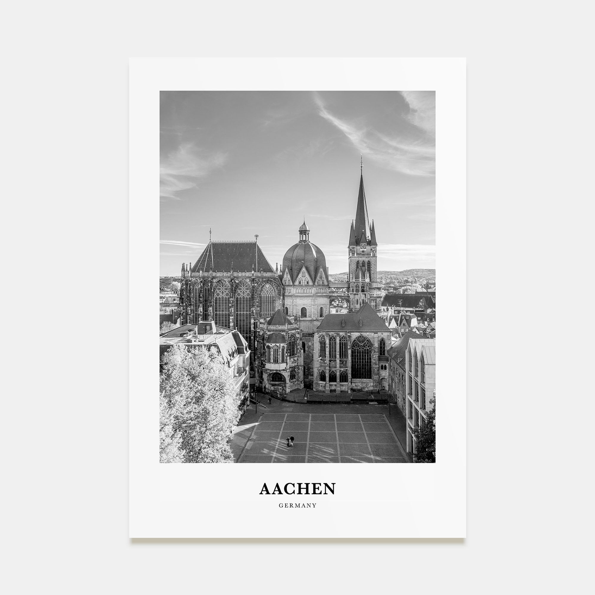 Aachen Portrait B&W Poster