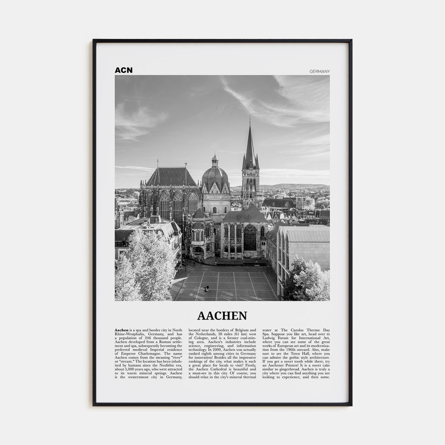 Aachen Travel B&W Poster