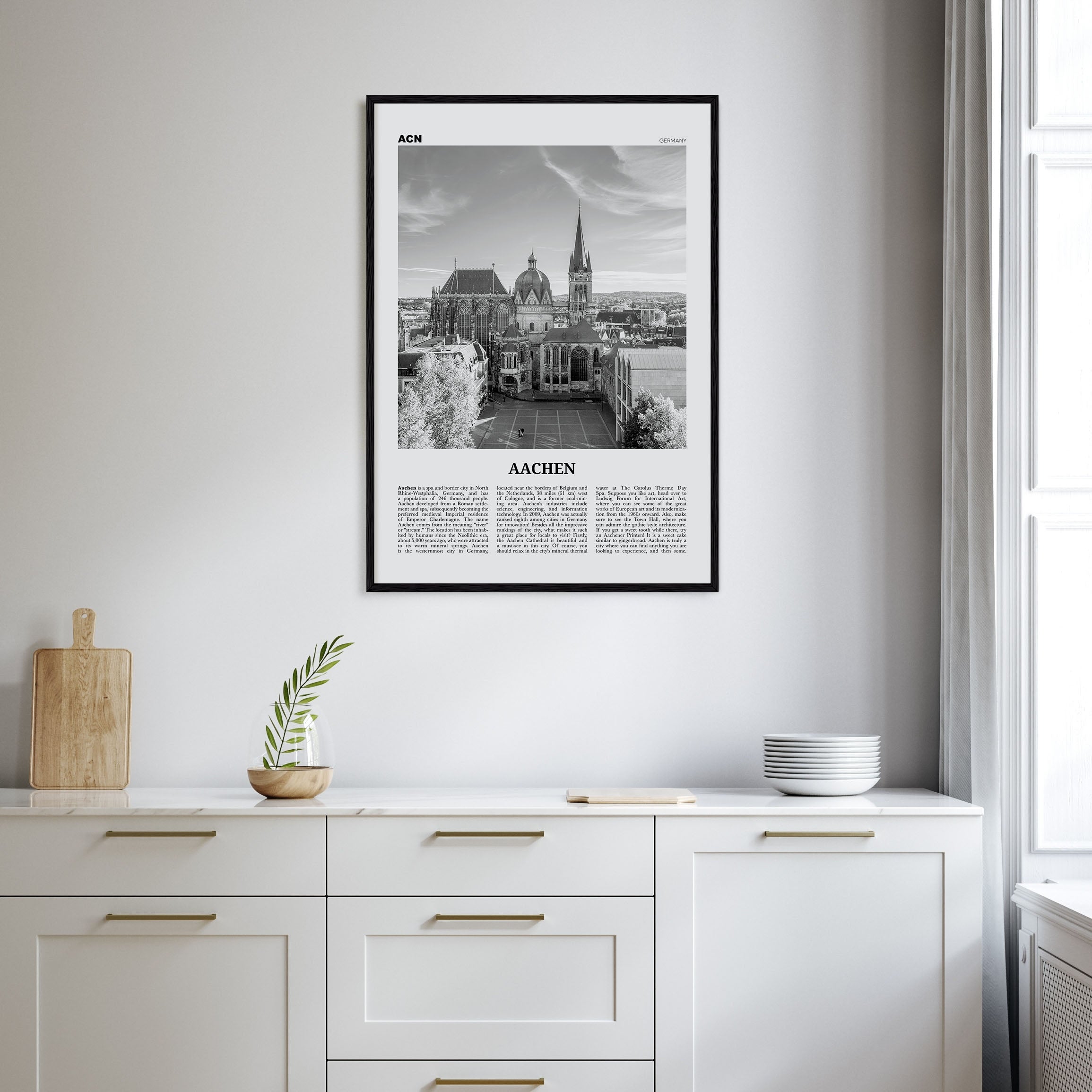 Aachen Travel B&W Poster