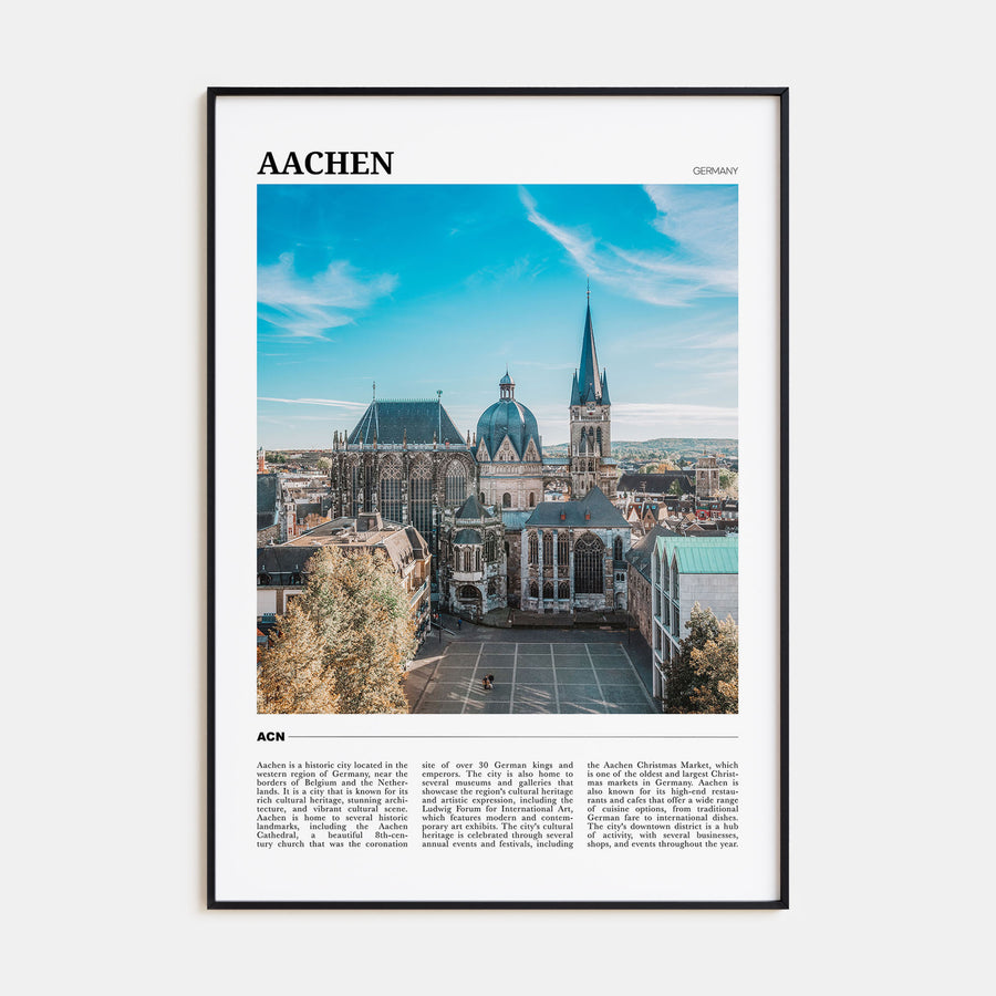 Aachen Travel Color Poster