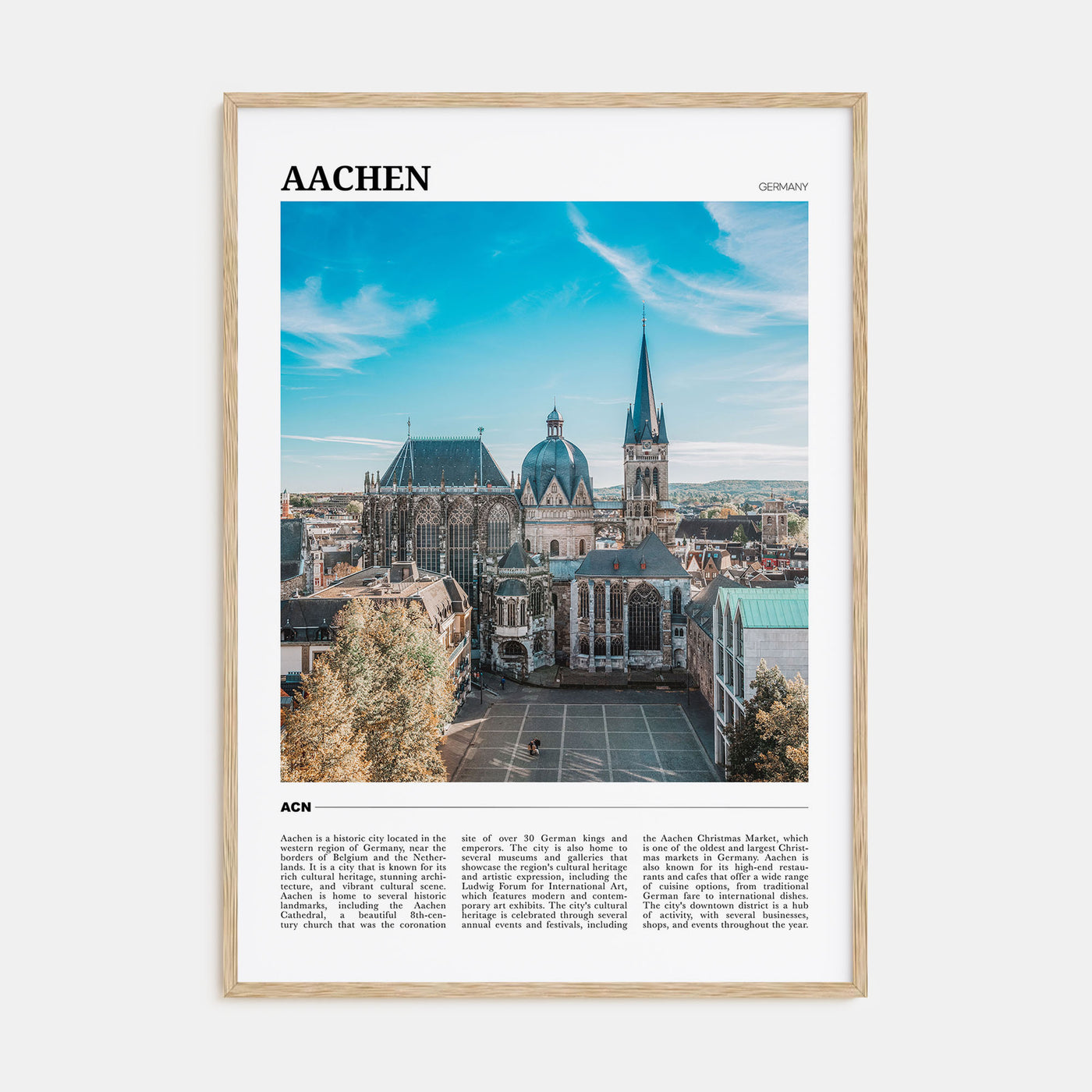 Aachen Travel Color Poster