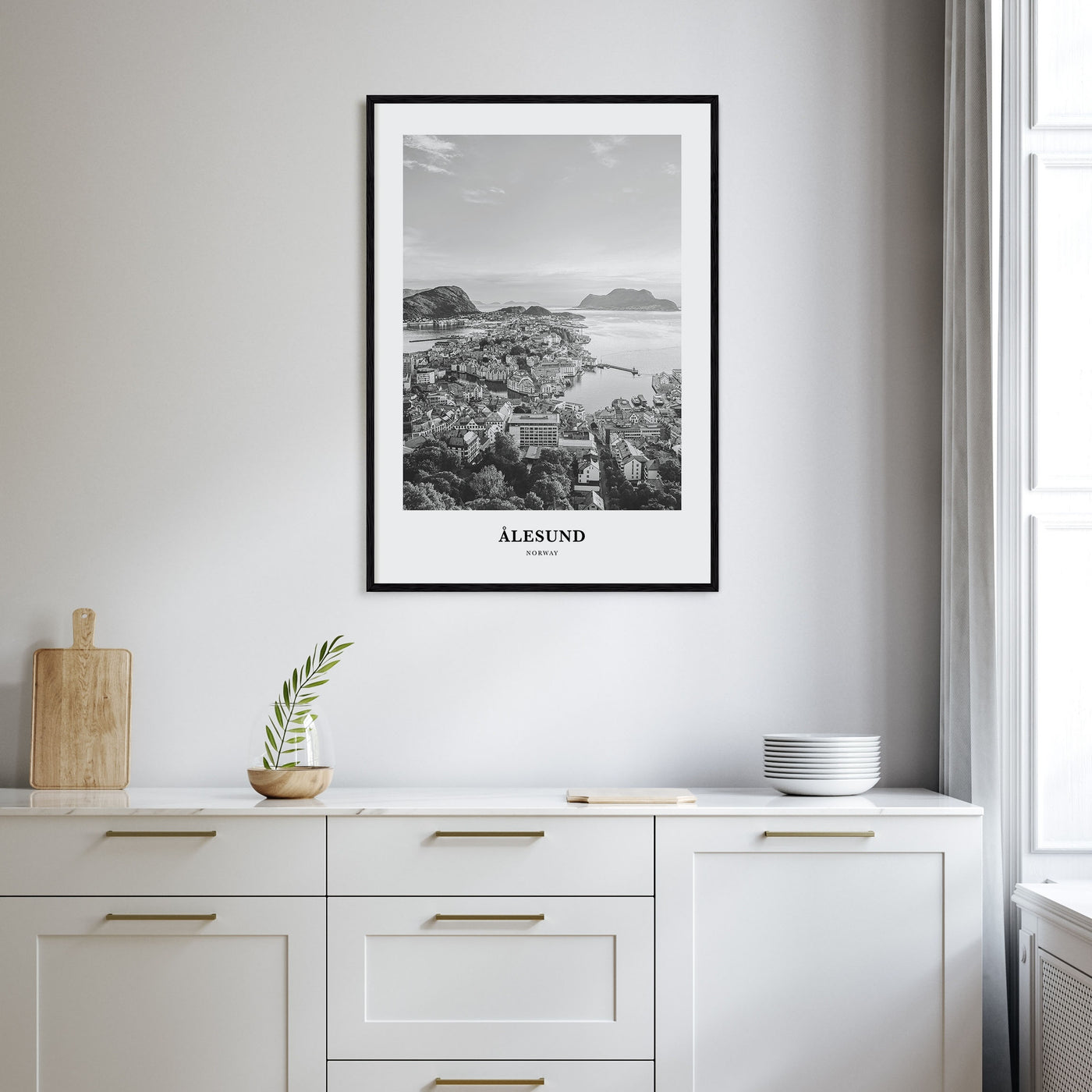 Aalesund Portrait B&W Poster