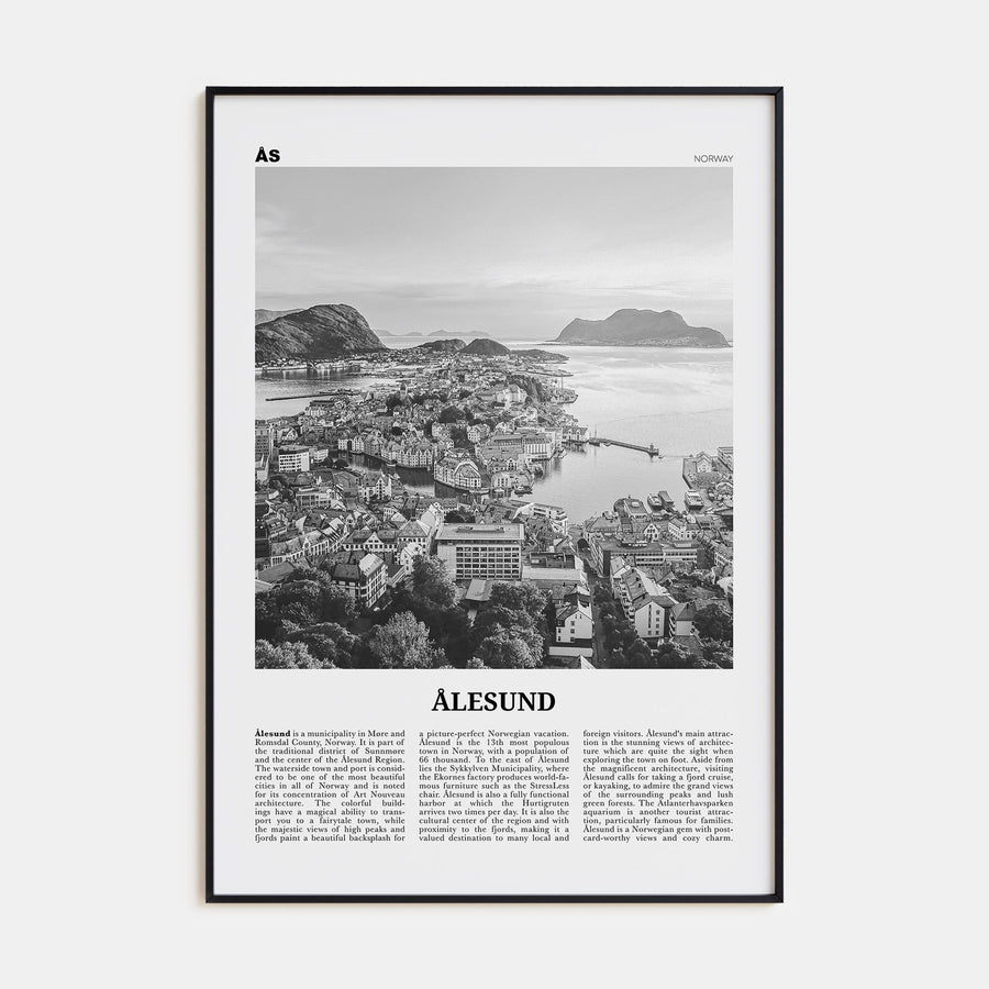 Aalesund Travel B&W Poster