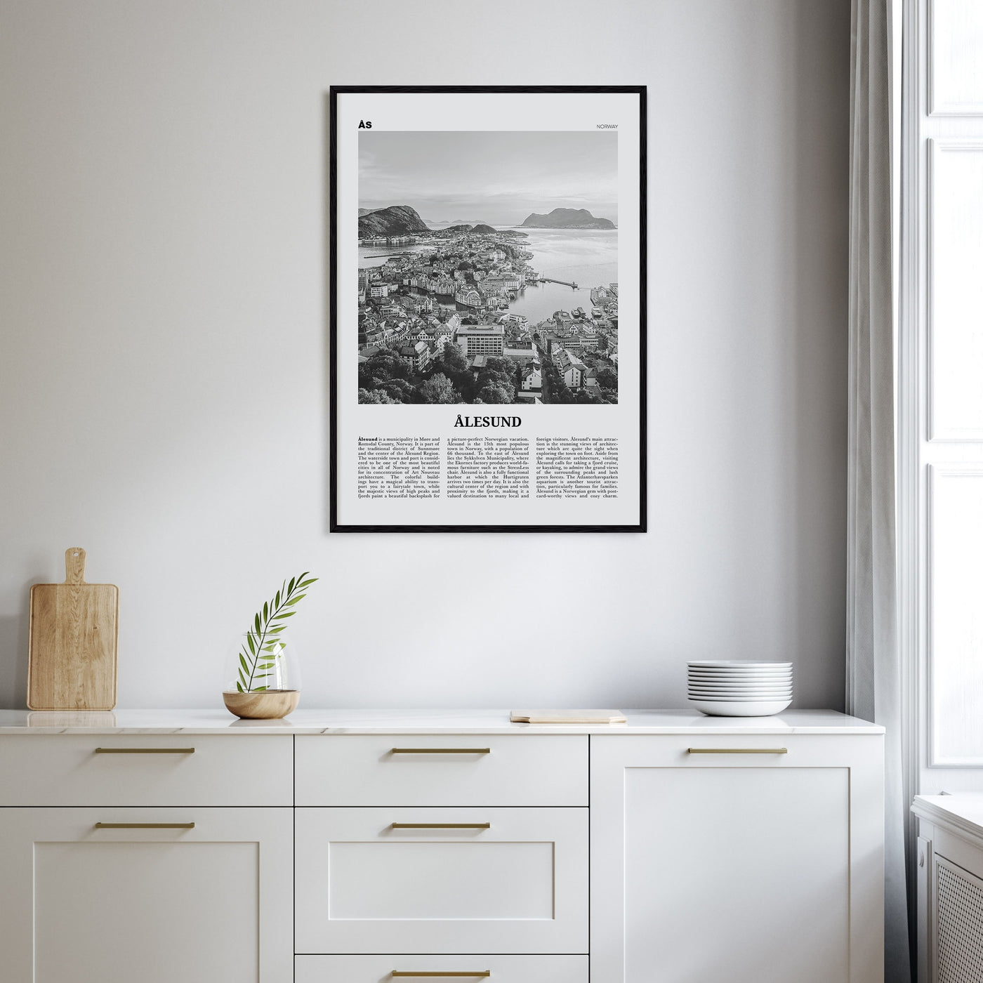 Aalesund Travel B&W Poster