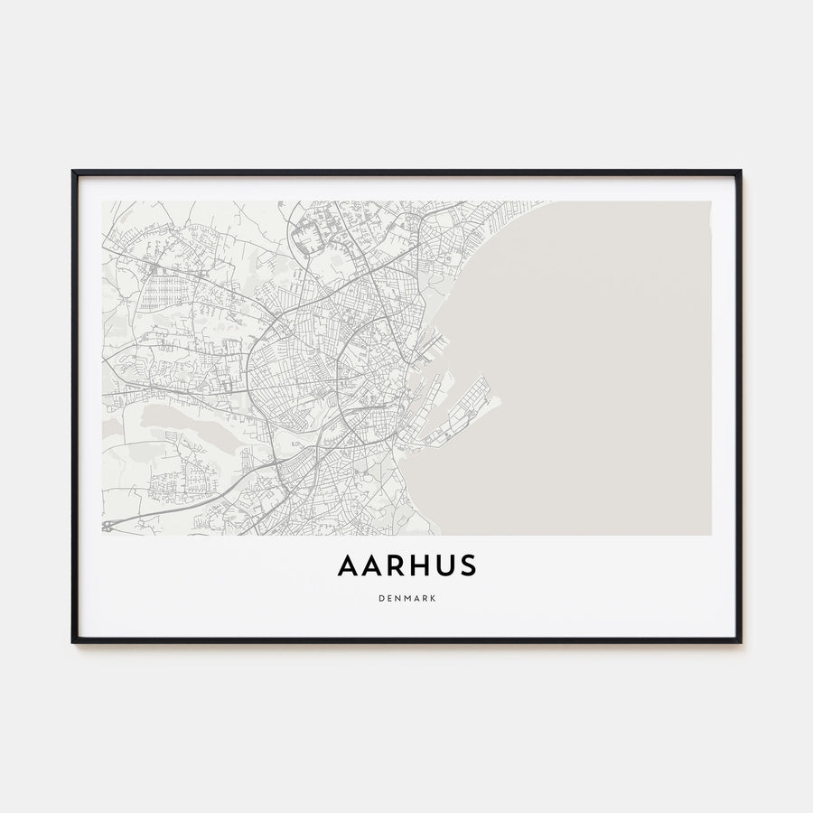 Aarhus Map Landscape Poster