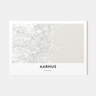 Aarhus Map Landscape Poster