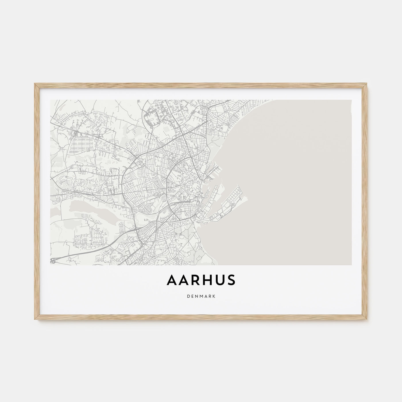 Aarhus Map Landscape Poster