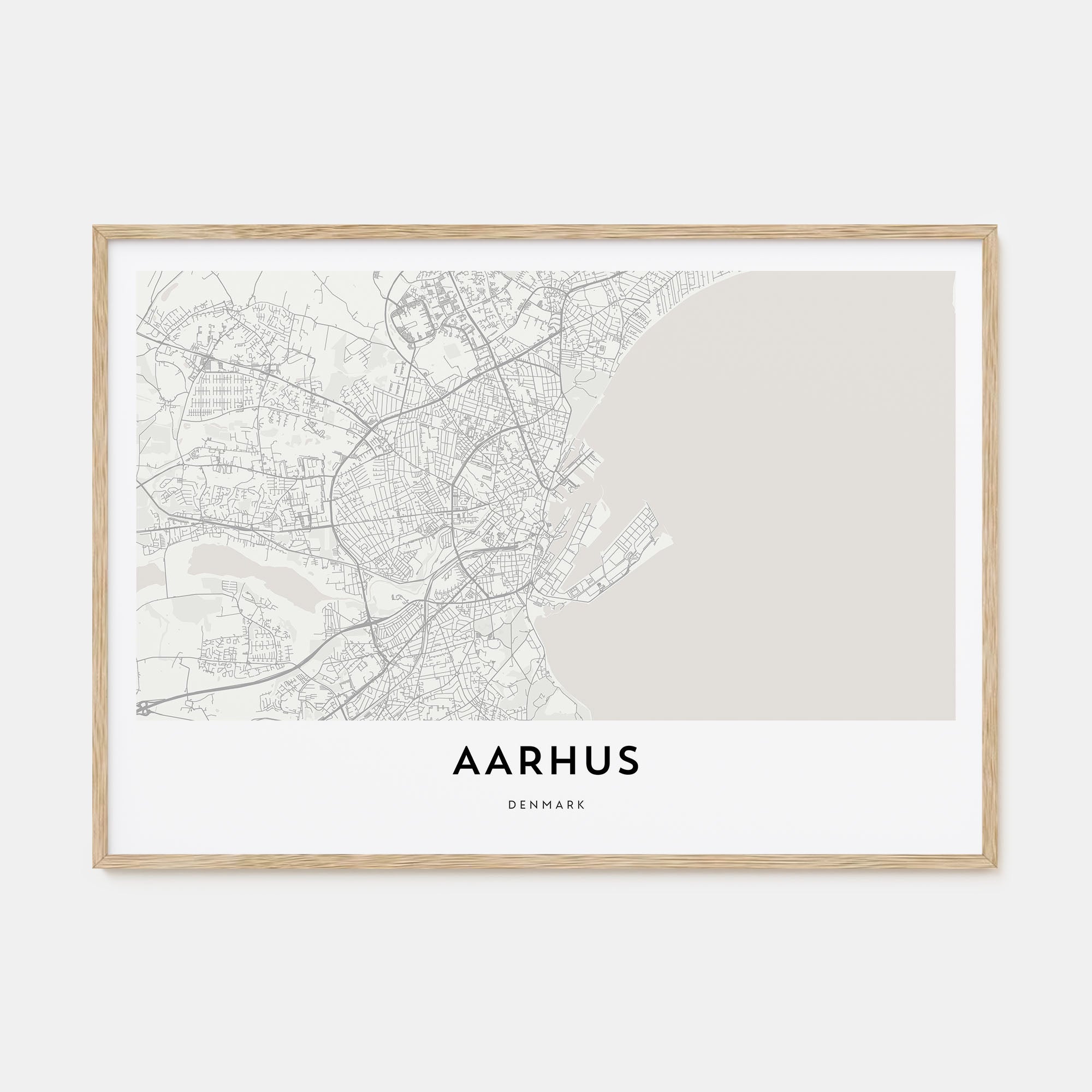 Aarhus Map Landscape Poster