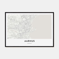 Aarhus Map Landscape Poster