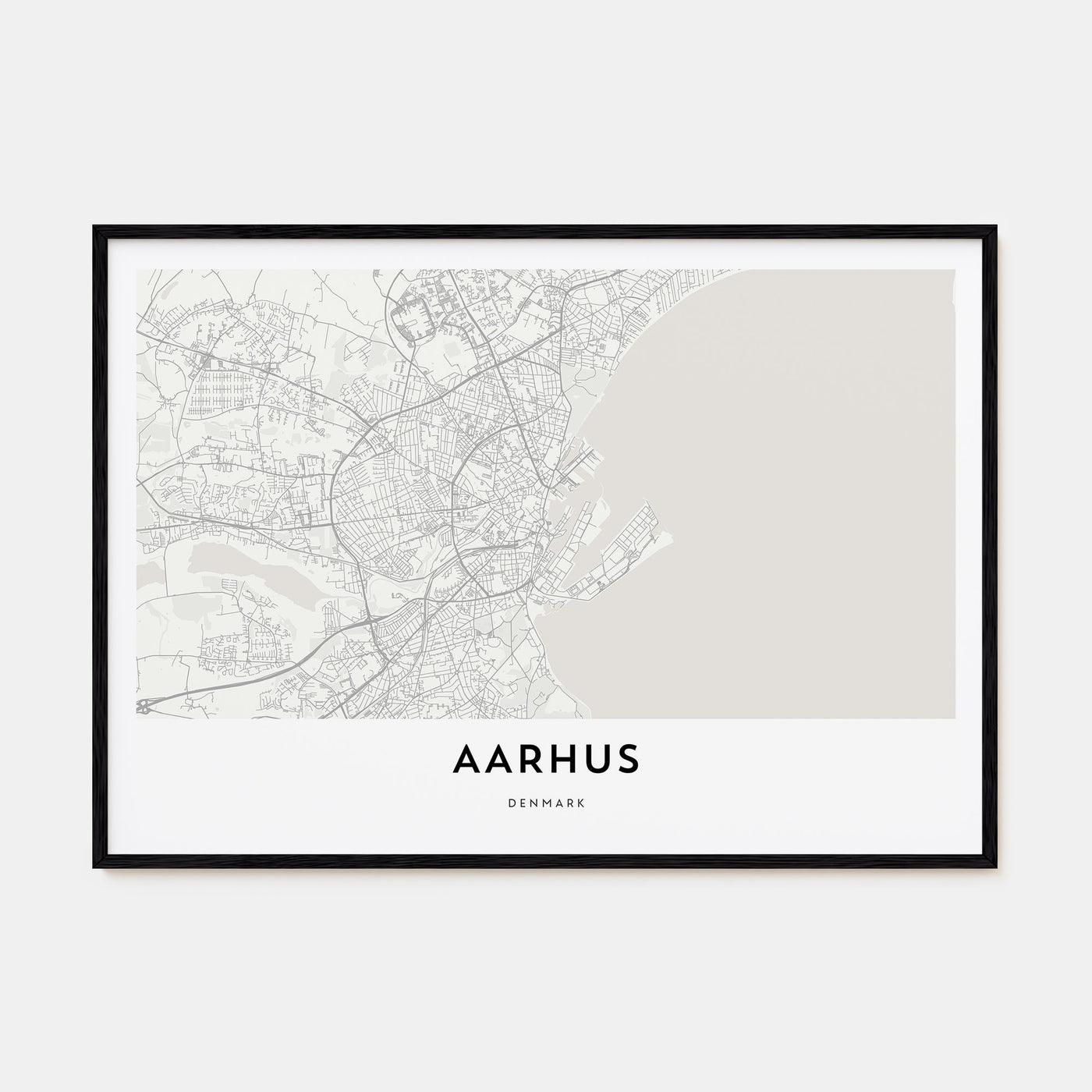 Aarhus Map Landscape Poster