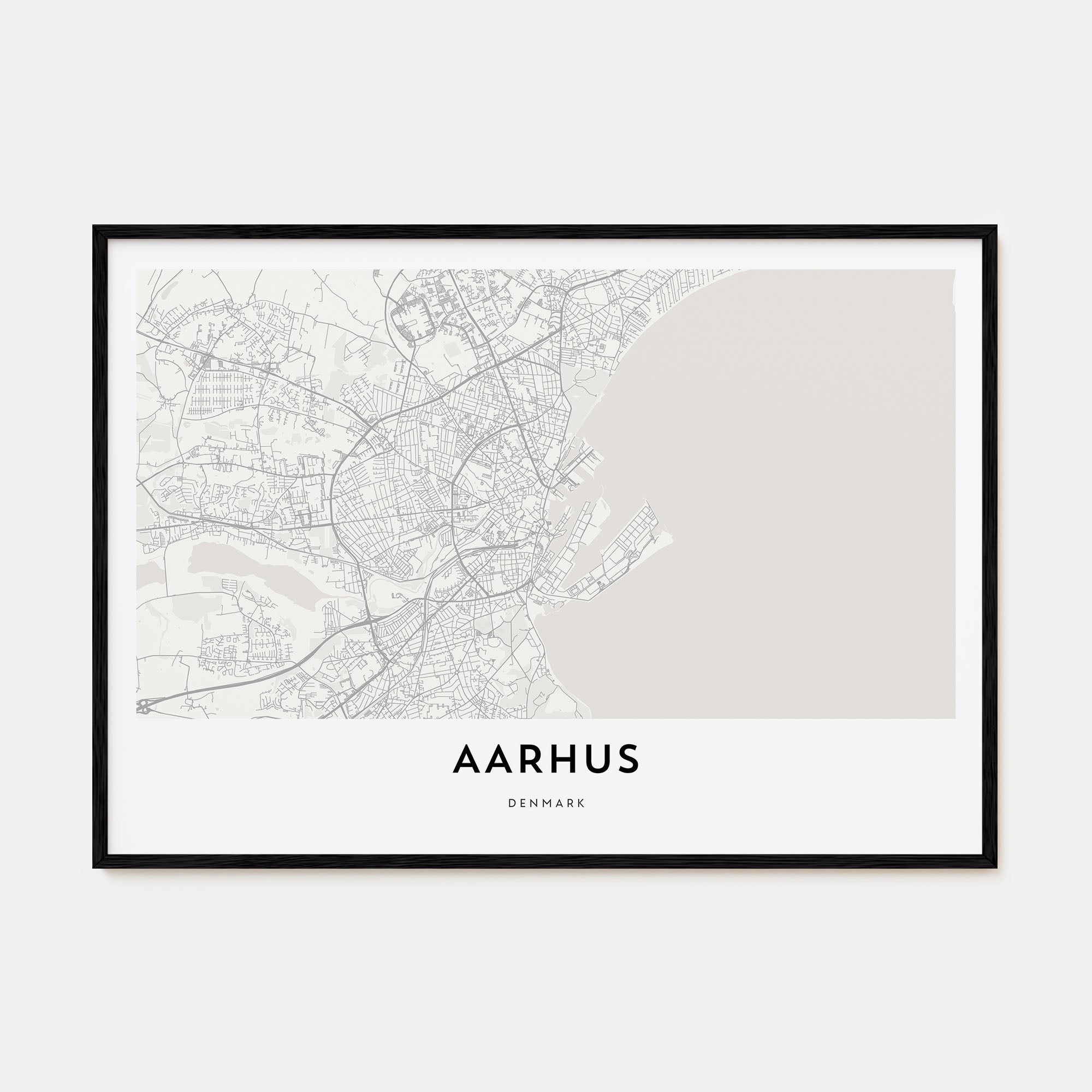 Aarhus Map Landscape Poster