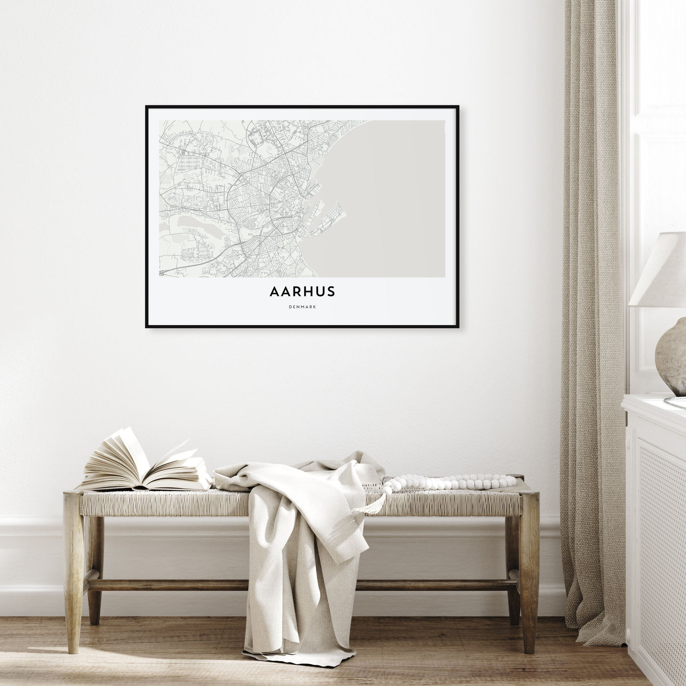 Aarhus Map Landscape Poster