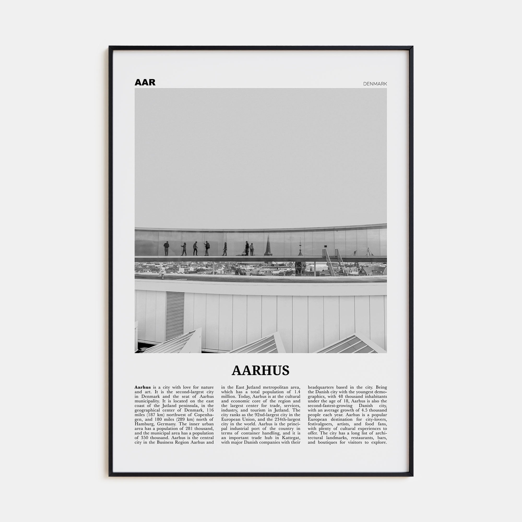 Aarhus Travel B&W No 2 Poster