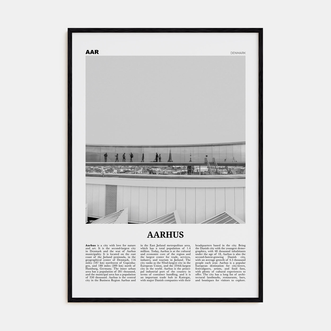 Aarhus Travel B&W No 2 Poster